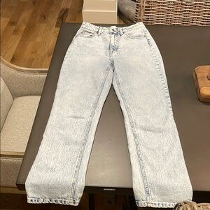 H&M straight leg acid wash jeans